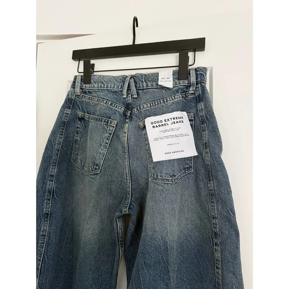 $179 New Good American Good Extreme Barrel Jeans - 00 / 24